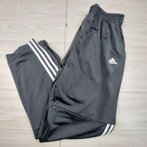 Adidas Track Pants Mens XL Gray Snap Button Side 3 Stripes Breakaway Basketball